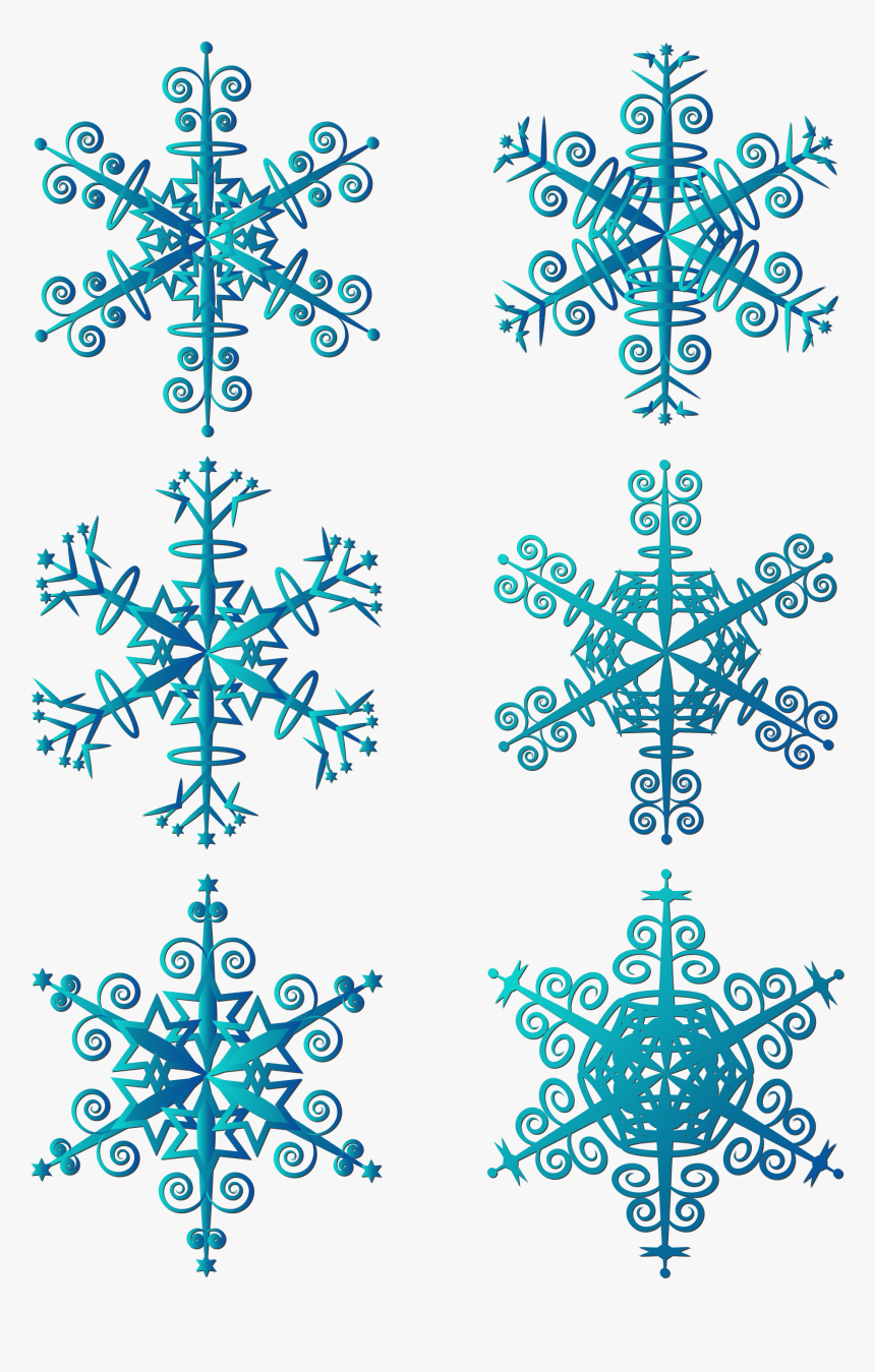 Winter Snowflake Simple Vector Blue Png And Image - Motif, Transparent Png