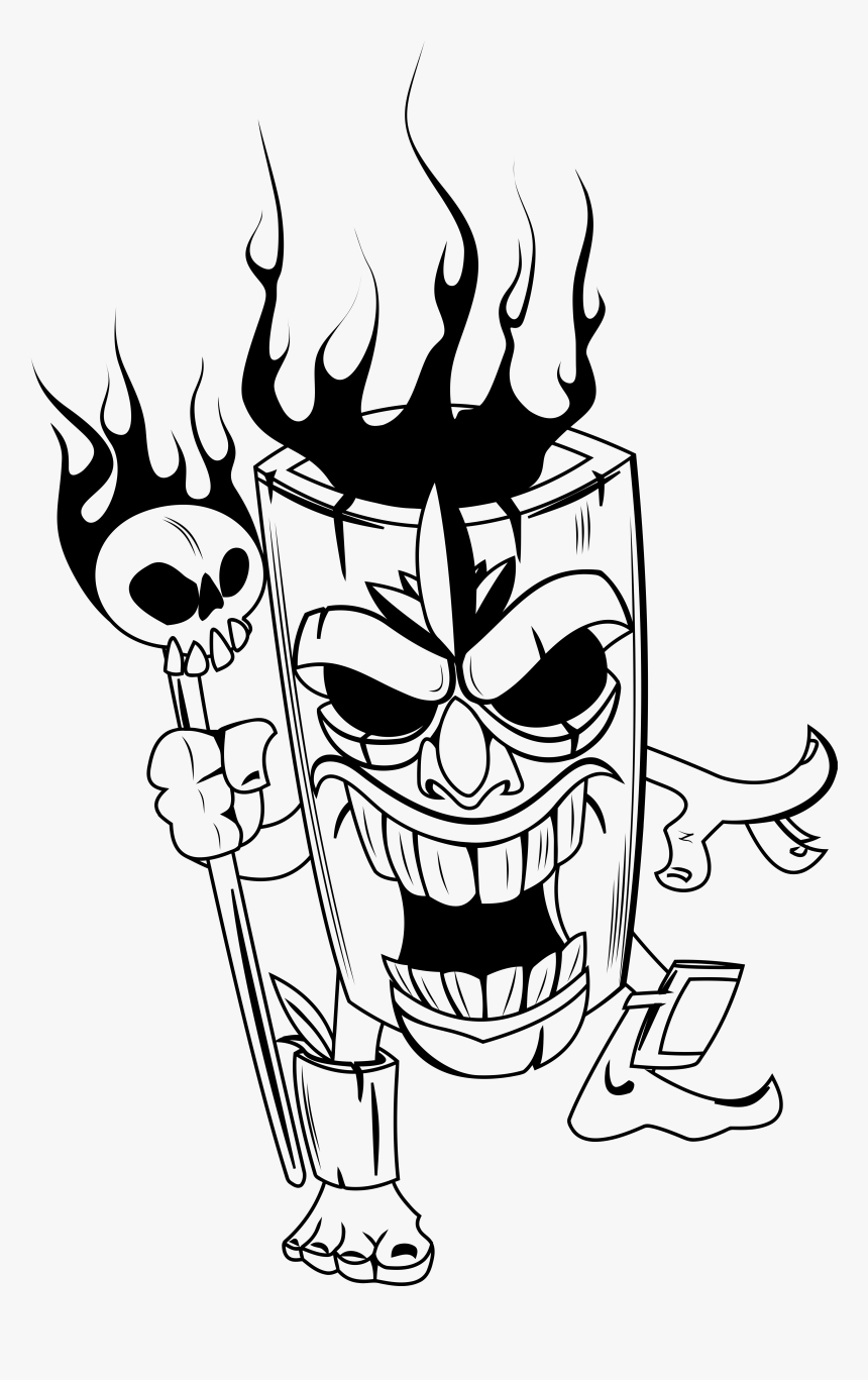 Tiki Clipart Black And White, HD Png Download