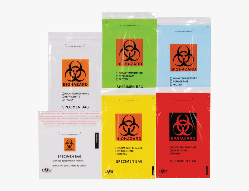 Labshield® Adhesive-seal Biohazard Bags - Seal Biohazard Bag, HD Png Download