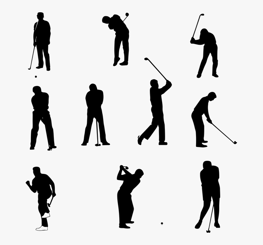 Golf, Clubs, Ball, Irons, Wood Club, Golfer, Sport - Golfer Silhouette Free, HD Png Download