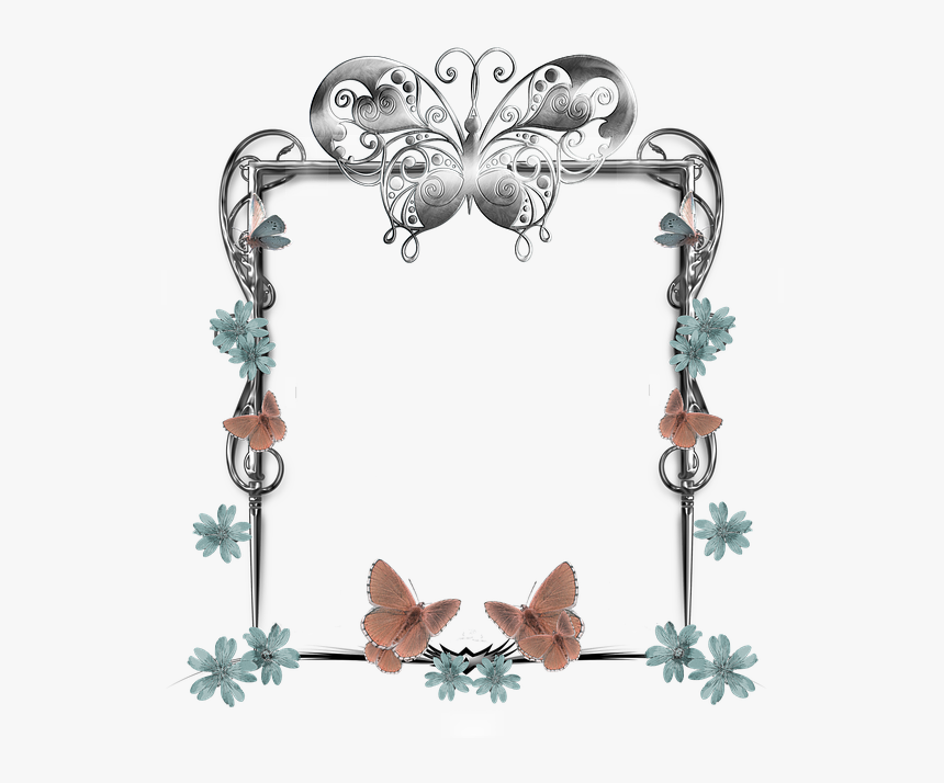Butterfly - Blue Butterfly Frame Png, Transparent Png
