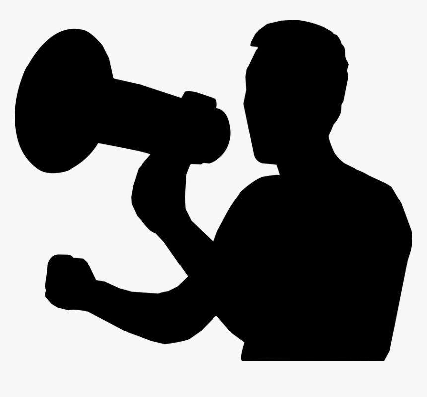 Man With Megaphone Silhouette, HD Png Download