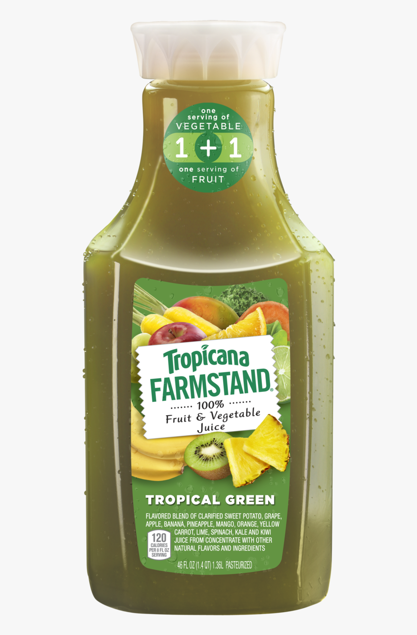 Tropicana Green Bottle - Tropicana Farmstand Juice, HD Png Download