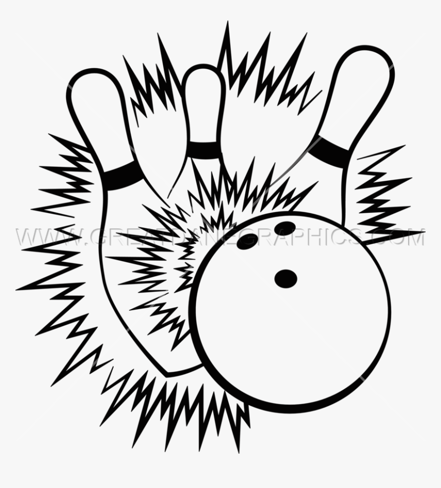 Bowling Strike Png - Bowling Images Black And White, Transparent Png