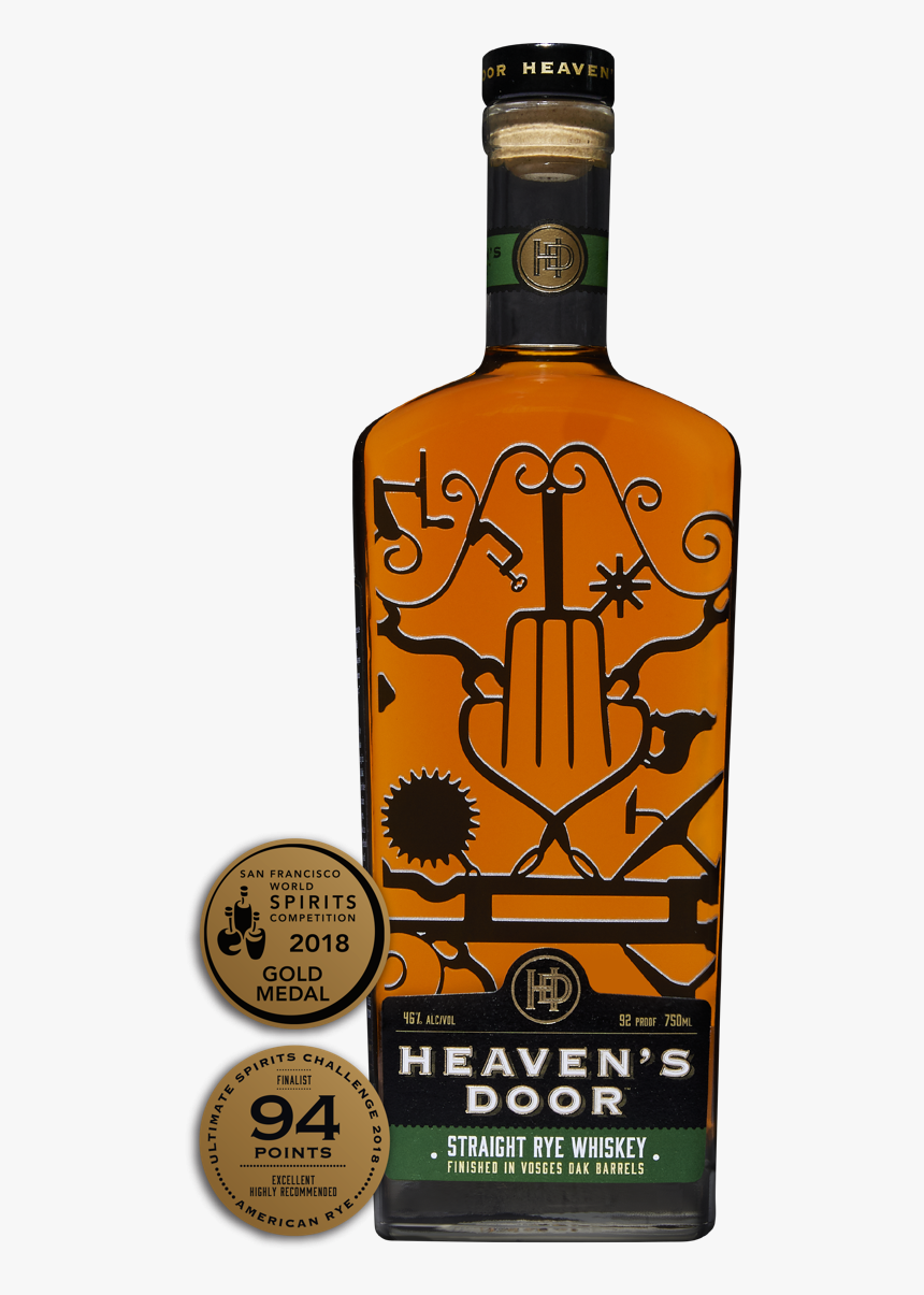 Heaven’s Door Straight Rye Whiskey - Heaven's Door Rye Whiskey, HD Png Download