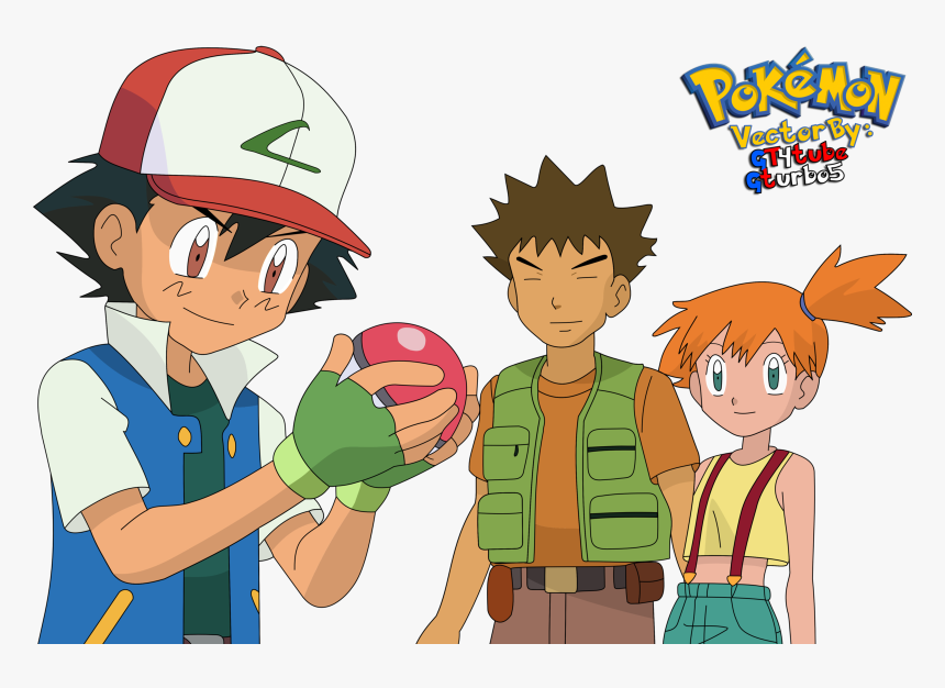 Ash Misty Brock Ketchum, HD Png Download