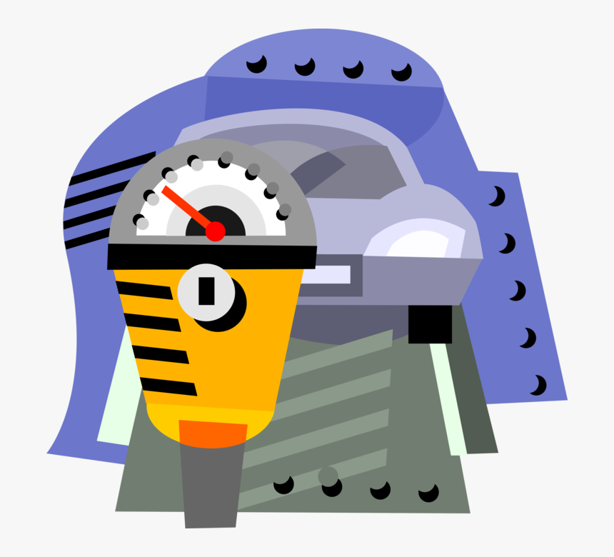 Vector Illustration Of Parking Meter Used To Collect - Illustration, HD Png Download