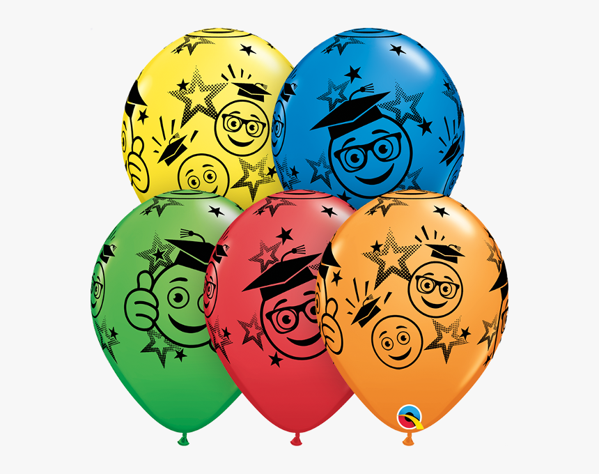 Qualatex Graduation Cap Smiley Emoji Around - Ballagási Lufik Fiuknak, HD Png Download