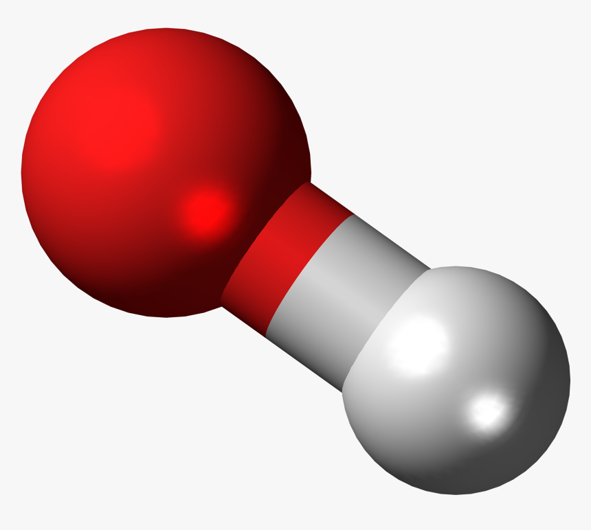 Hydroxide Anion Or Hydroxyl Radical Ball - Hydroxyl Ball And Stick Model, HD Png Download