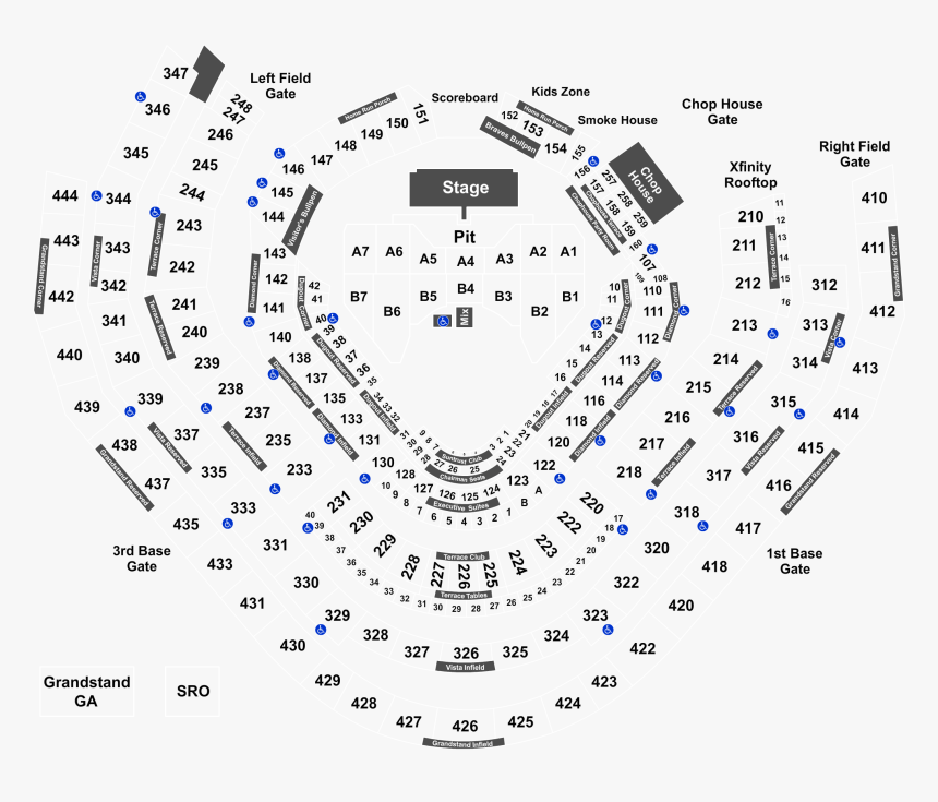 Suntrust Park Seating Motley Crue, HD Png Download