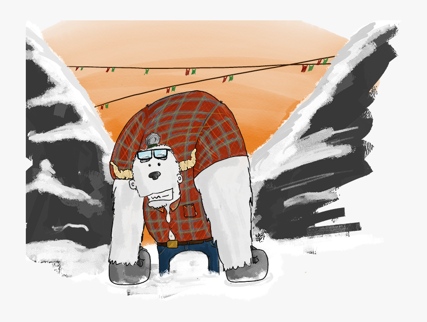 Hipster Yeti Sketches Mountains Nepal Illustration - Snow, HD Png Download