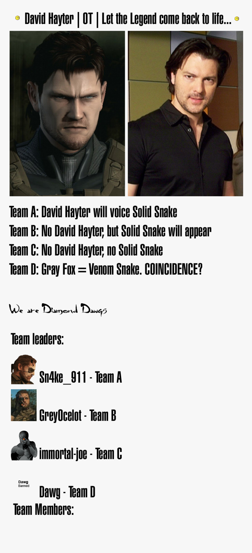 Akio Otsuka David Hayter, HD Png Download