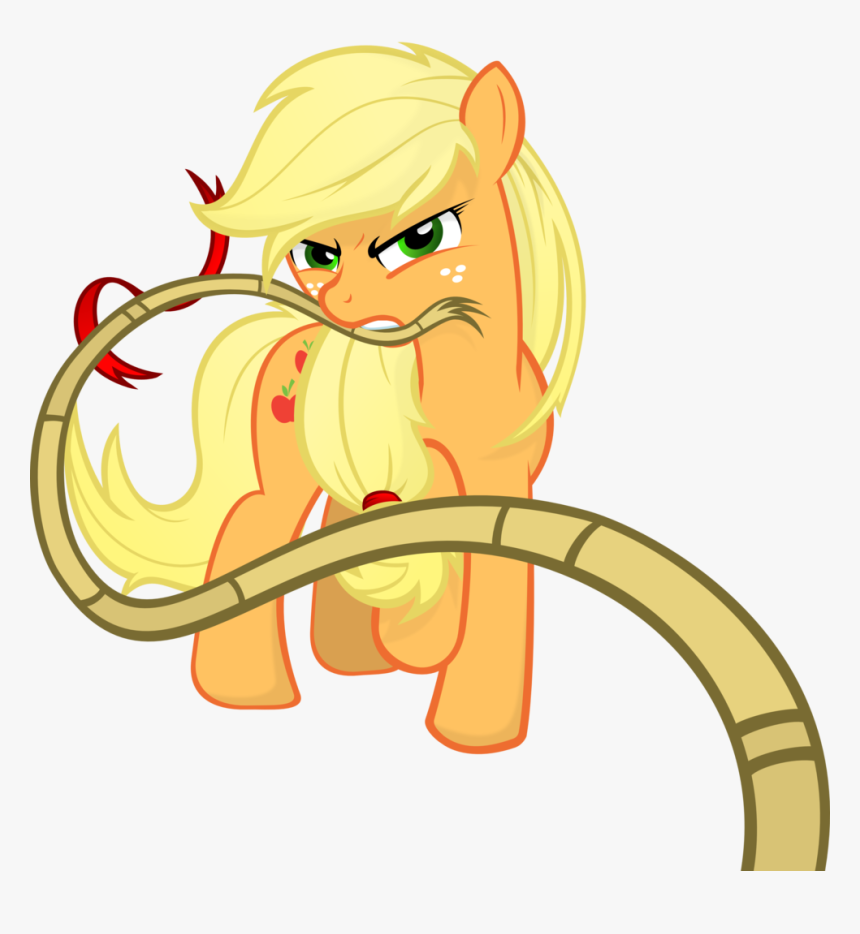 Godoffury, Loose Hair, Mouth Hold, Rope, Safe, Serious - Mlp Applejack Rope, HD Png Download