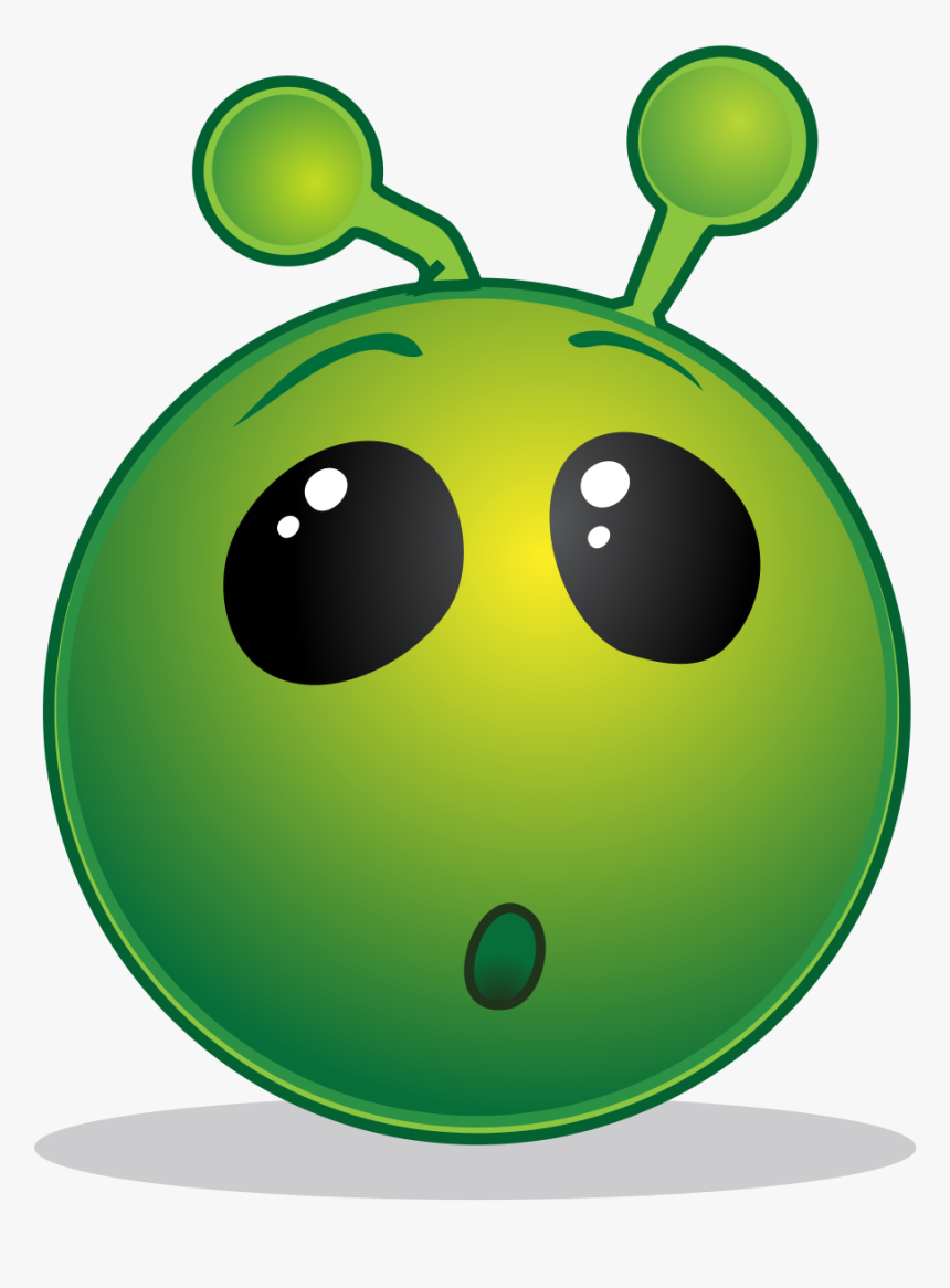Smiley Green Alien Wow - Green Alien, HD Png Download