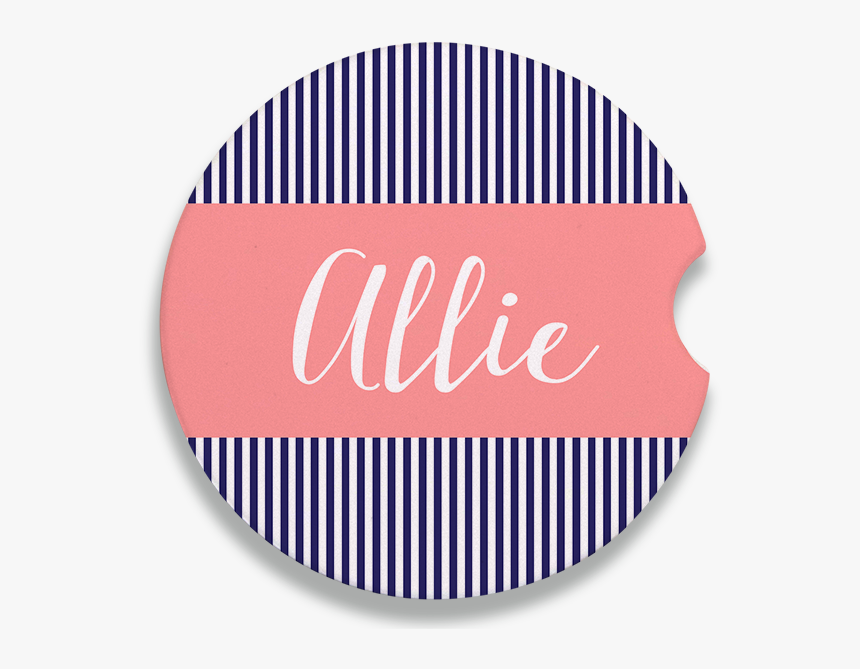 Skinny Stripe Sandstone Ceramic Car Coaster 
title - Circle, HD Png Download