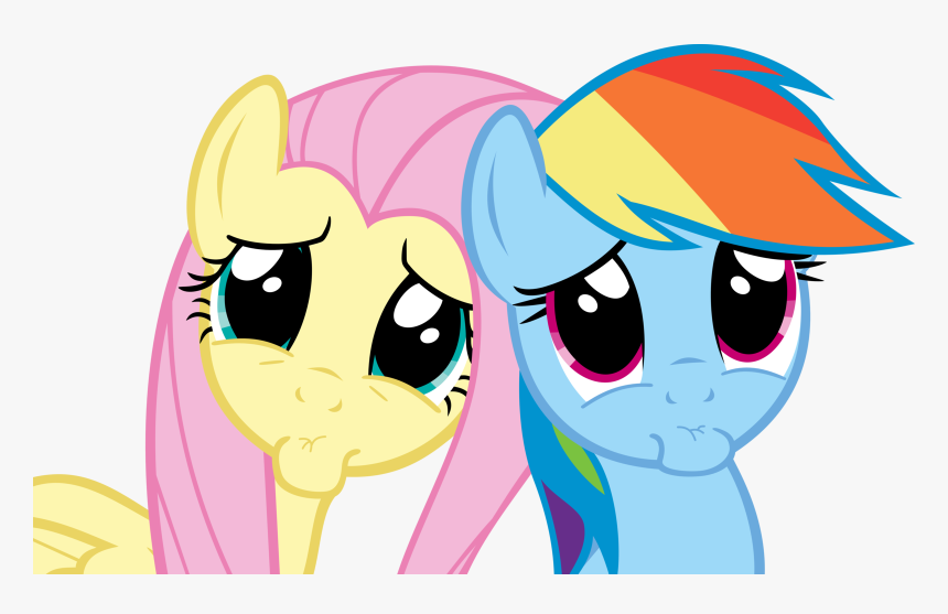 Flashlight Clipart Larawan - Mlp Fluttershy And Rainbow Dash Faces, HD Png Download