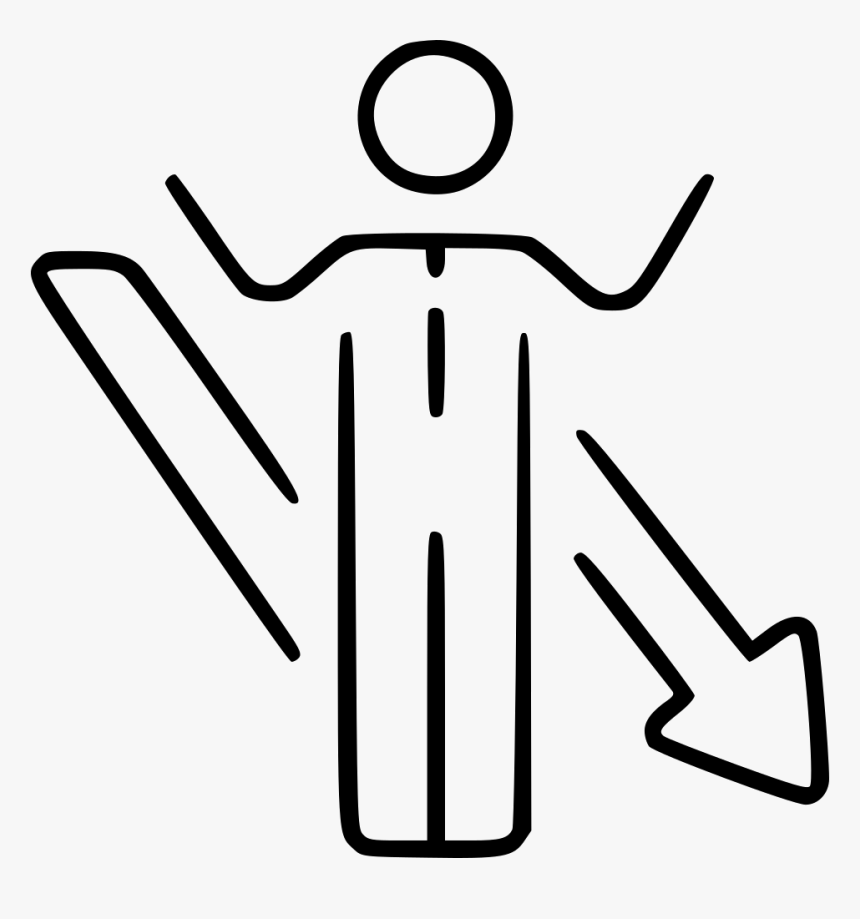 Arrow Down Confusion Collapse Fall Problem, HD Png Download