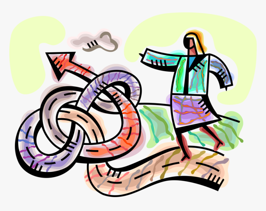 Vector Illustration Of Businesswoman Faces Path Of, HD Png Download