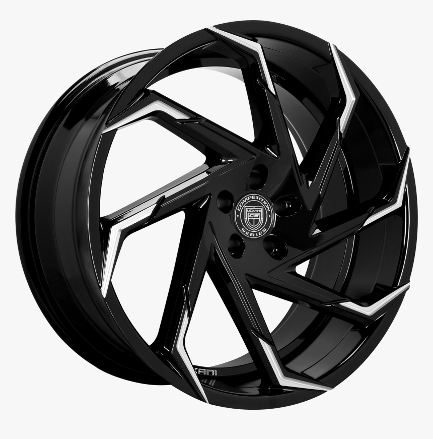 Gloss Black/machined Tips - Lexani Cyclone Rims, HD Png Download