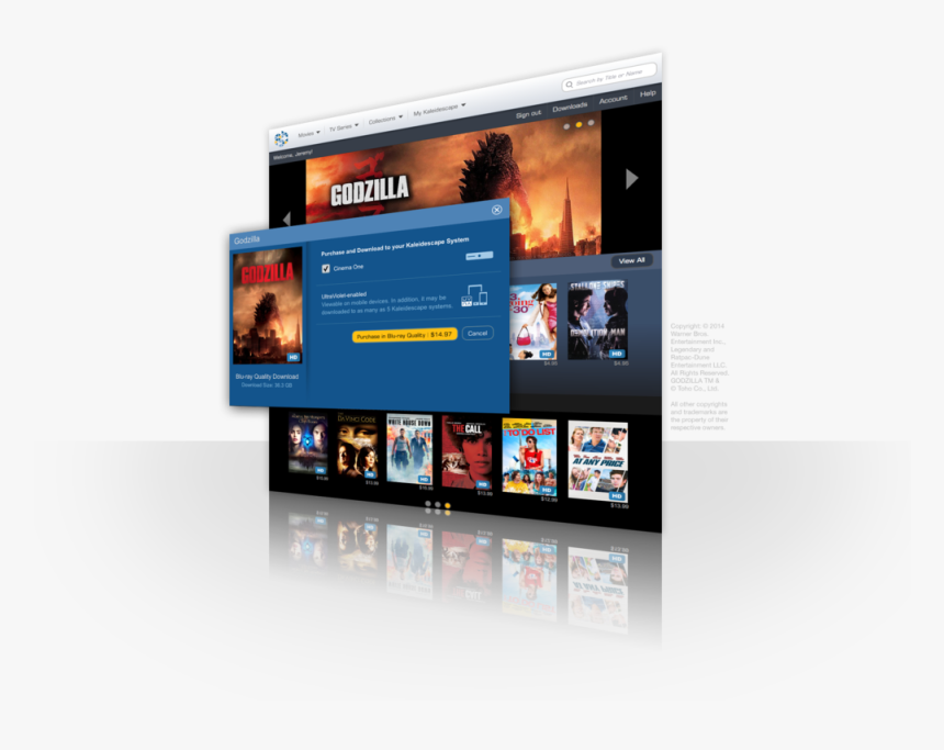 7 Kaleidescape Store Godzilla Purchase - Online Advertising, HD Png Download