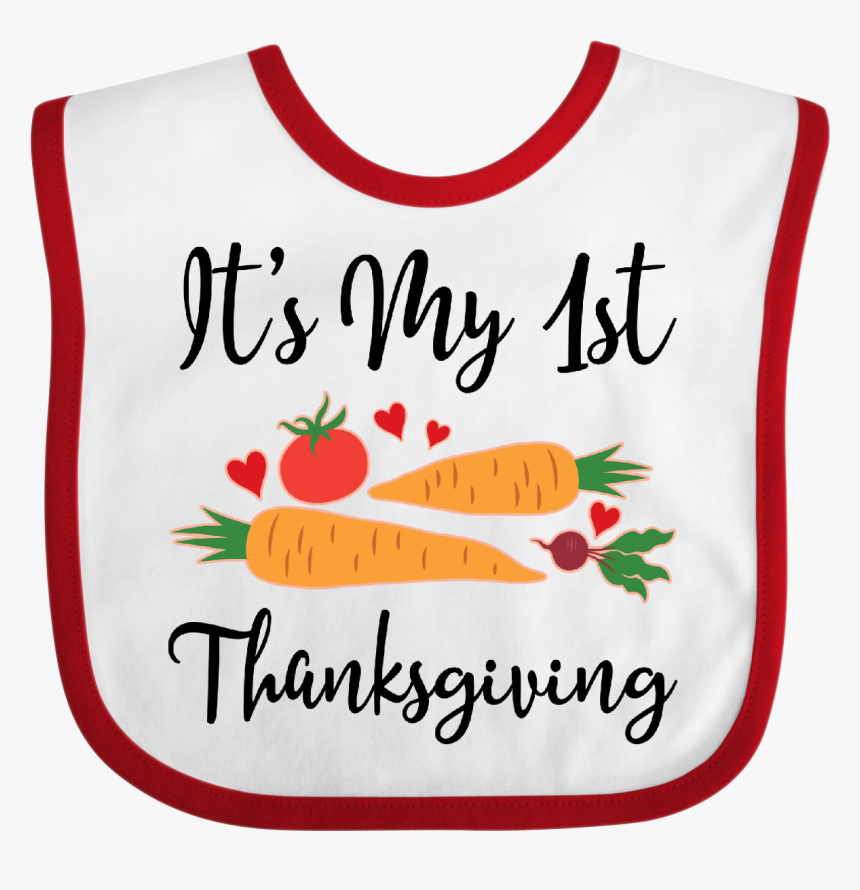 1st Thanksgiving Baby Vegetarian Cute Baby Bib White - Bib, HD Png Download