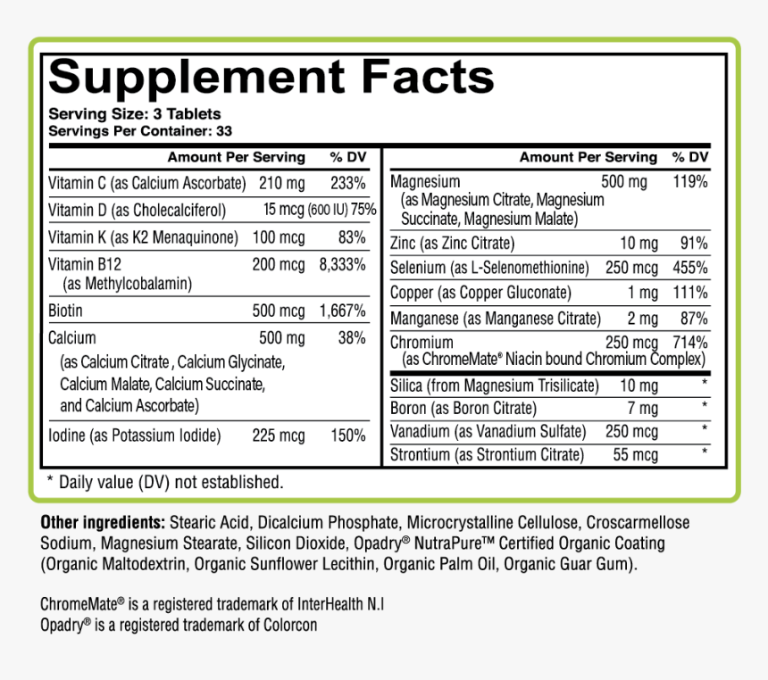 Bone Matrix 
 Class - Nutrition Facts, HD Png Download