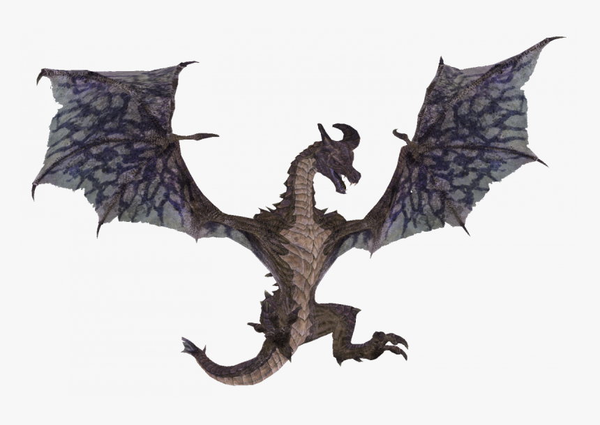 Transparent Fire Breathing Dragon Png - Skyrim Dragon Png, Png Download