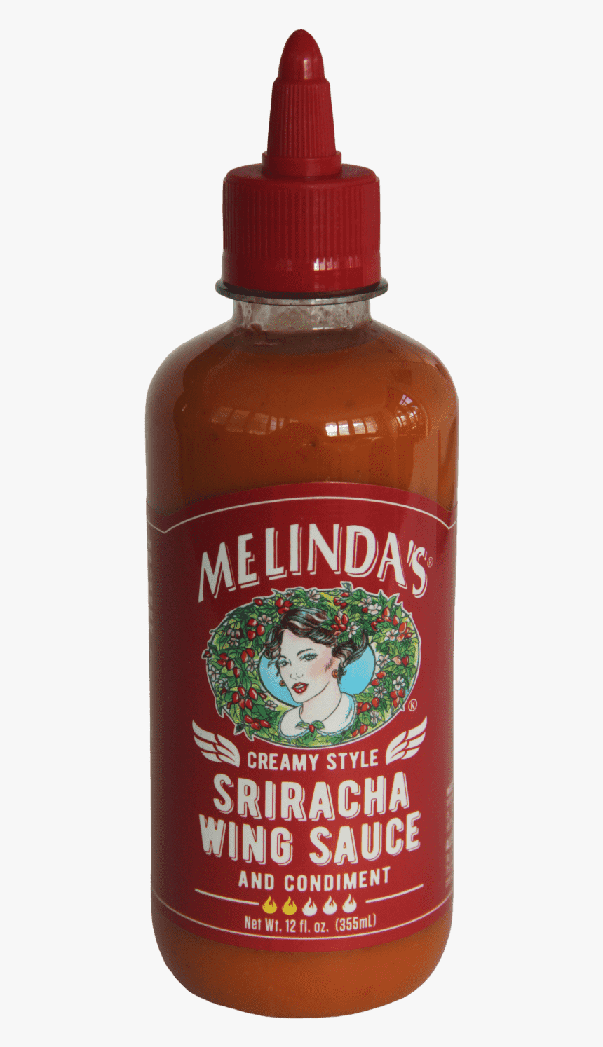 Melinda’s Creamy Style Sriracha Wing Sauce 355ml - Bottle, HD Png Download