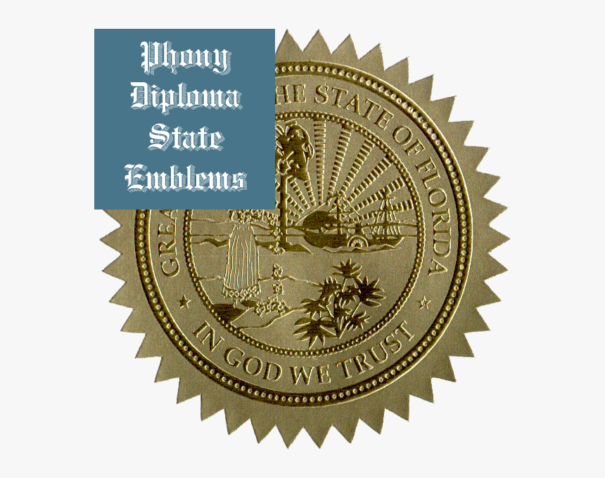 Florida Embossed Gold State Emblem Applied To Fake - Logo Red Circle With Tt, HD Png Download