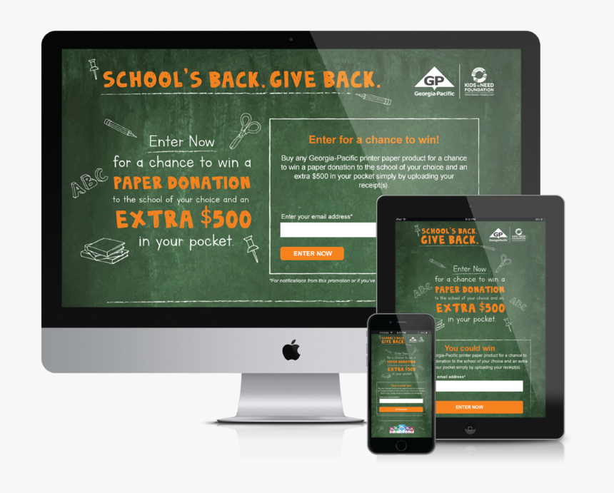 Gp Backtoschool Web Mockup 01 - Flat Panel Display, HD Png Download