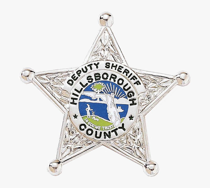 Five Point Florida Star Badge With Circular Panel - Emblem, HD Png Download