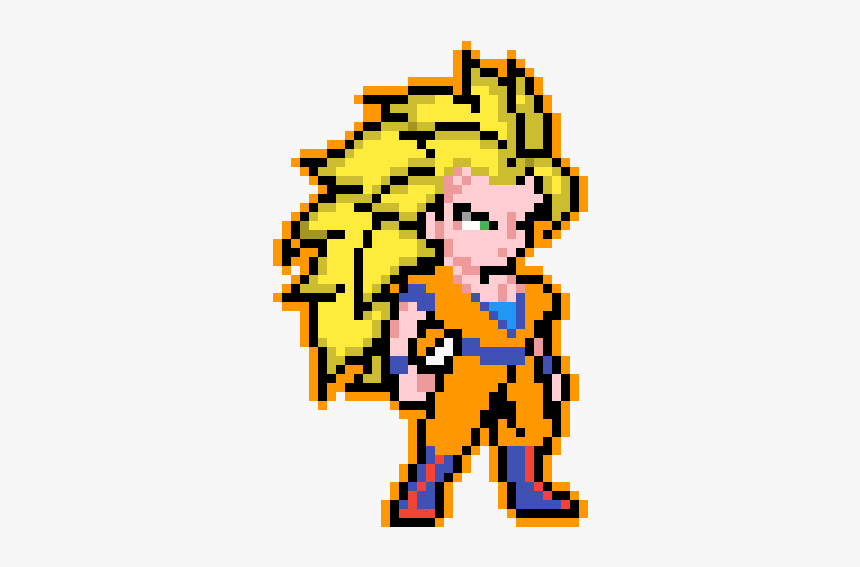 Ssj3 Goku Pixel Art, HD Png Download