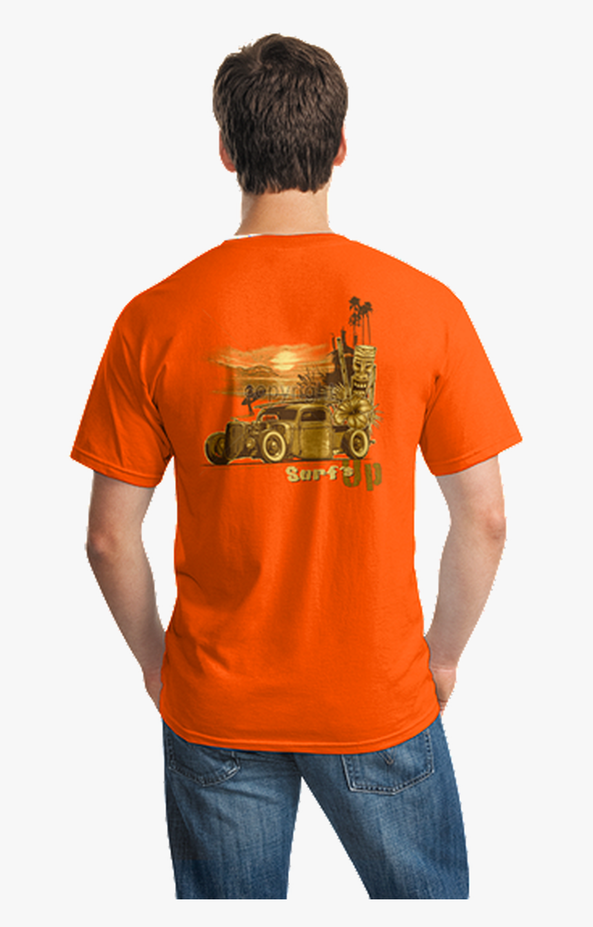 Surfs Up T-shirt - Gildan Black Shirt Back, HD Png Download