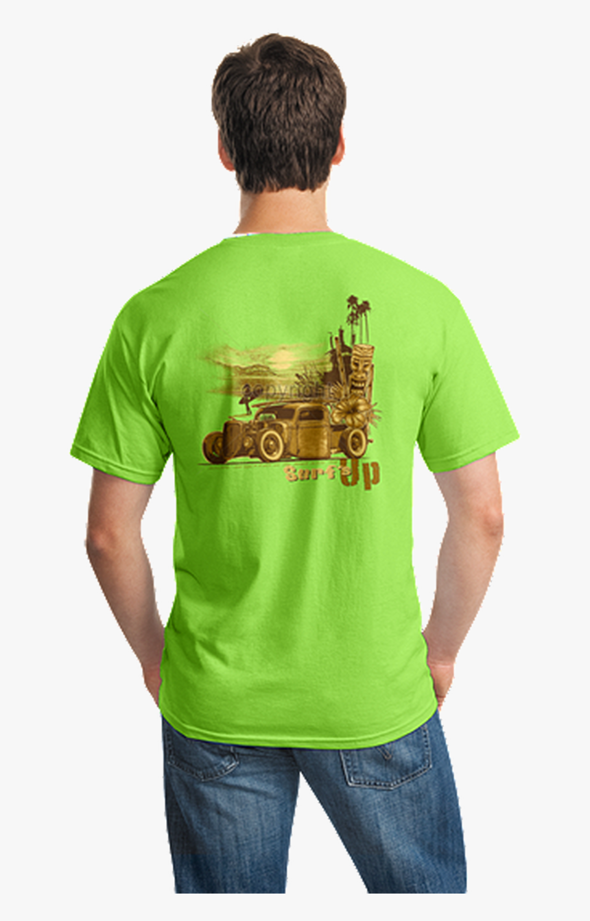 Surfs Up T-shirt - Gildan Gray T Shirt Back, HD Png Download
