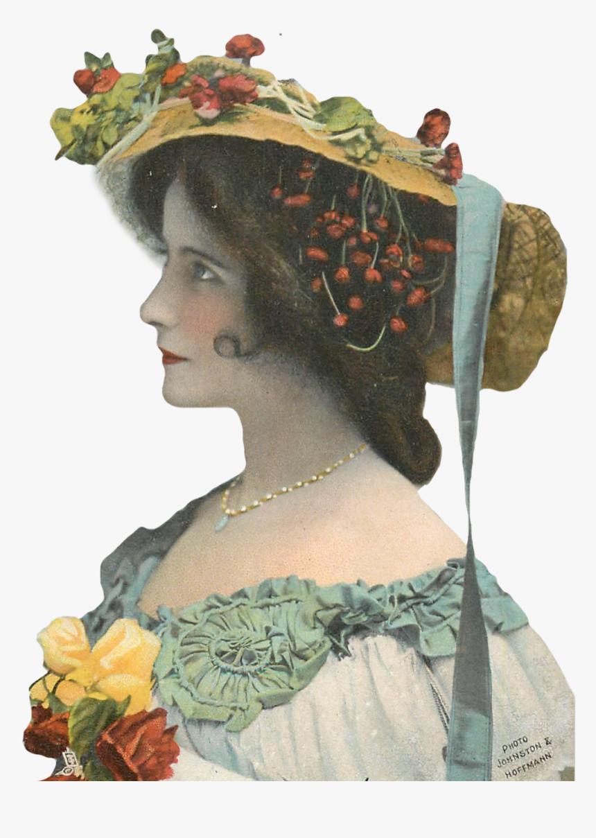 #lady #woman #profile #victorian #retro #vintage #girl - Garden Roses, HD Png Download