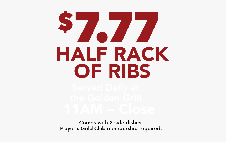 77 Half Rack Of Ribs Served Daily At The Golden Grill - Colorfulness, HD Png Download