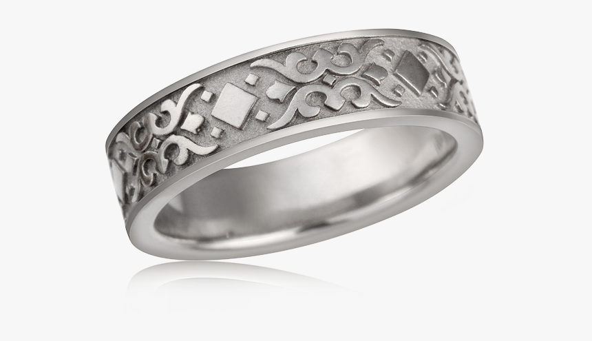 Baroque Wedding Band In Palladium - Engagement Ring, HD Png Download