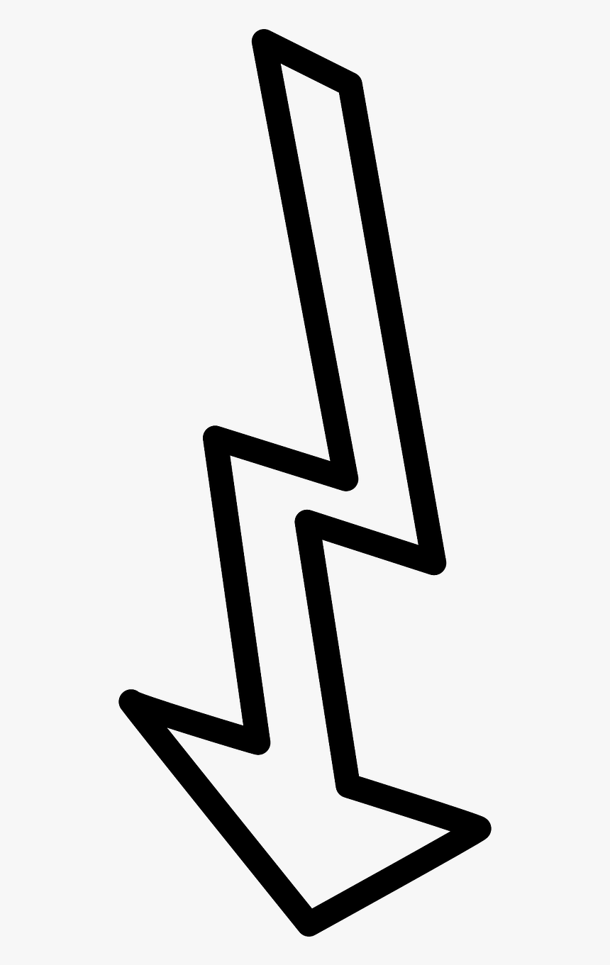 White Arrow Pointing Down Png Jagged Arrow, Transparent Png