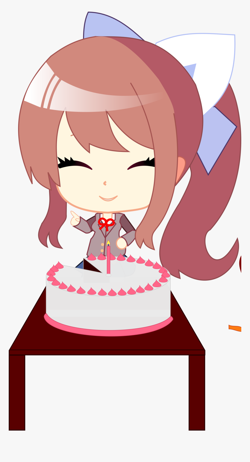 Monika And The Cake - Doki Doki Literature Cute, HD Png Download