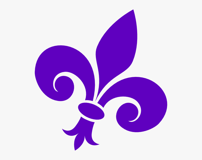 Purple Fleur De Lis On Angle Clip Art At Clker - Purple Fleur De Lis Vector, HD Png Download