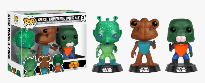 Greedo, Hammerhead & Walrus Man Pop Vinyl Figure 3-pack - Star Wars Funko Pop Greedo, HD Png Download