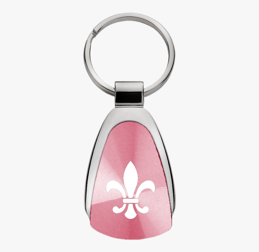 Au Tomotive Gold Fleur De Lis Pink Teardrop Key Fob - Keychain, HD Png Download