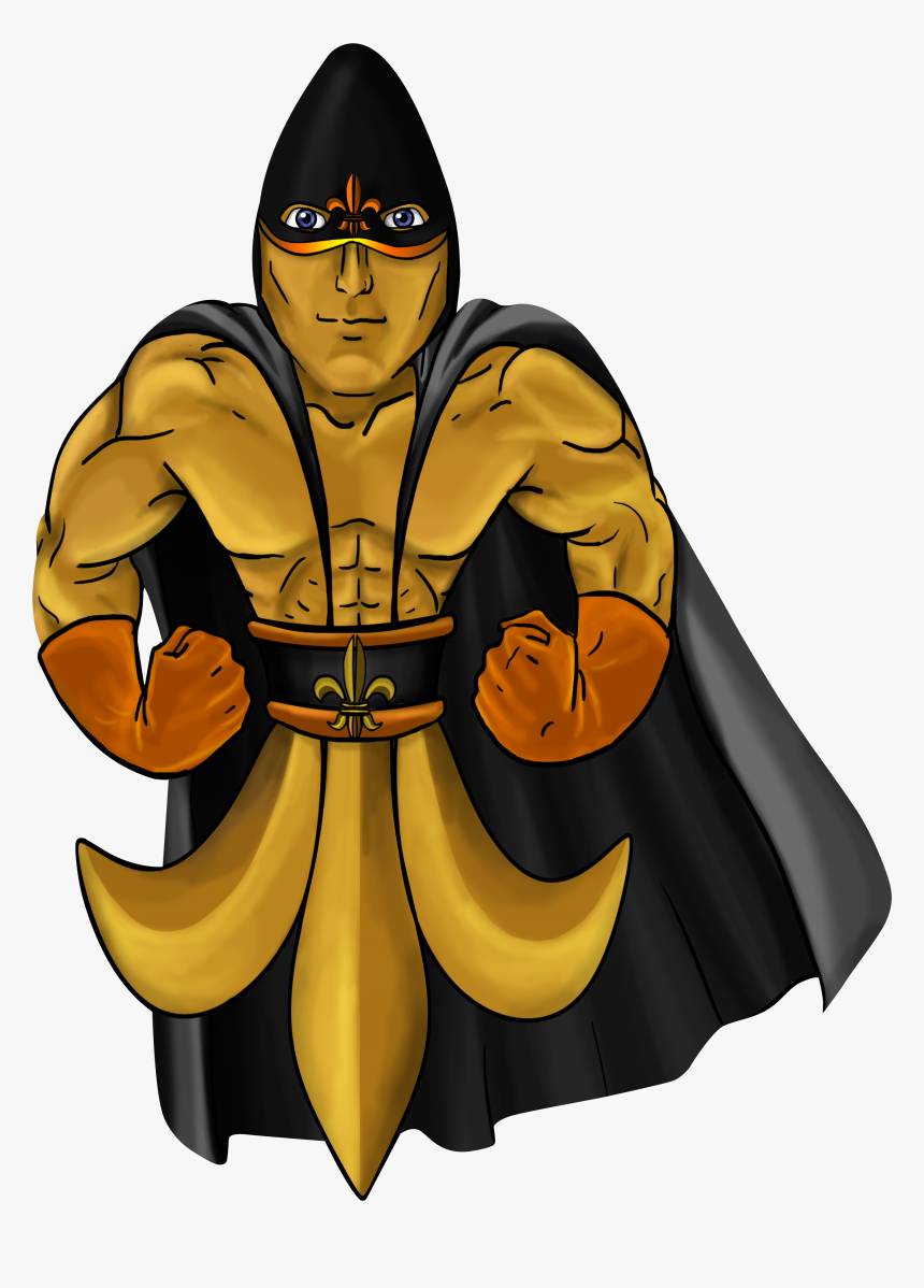 Superhero Fleur De Lis Black And Gold - Superhero, HD Png Download