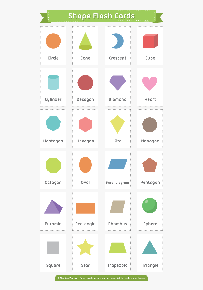 All Shapes Flash Cards, HD Png Download