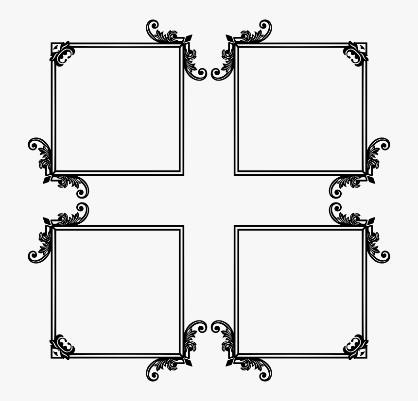 Decorative Ornamental Flourish Frame Extrapolated - Decorative Line Frames Png, Transparent Png