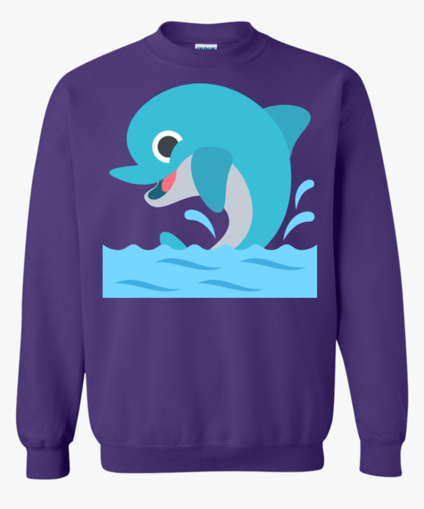 Happy Dolphin Emoji Sweatshirt - Sweater, HD Png Download