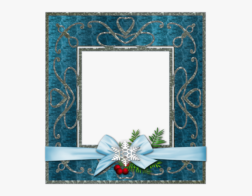 Marco De Fotos De Navidad Azul - Transparent Christmas Photo Frame, HD Png Download