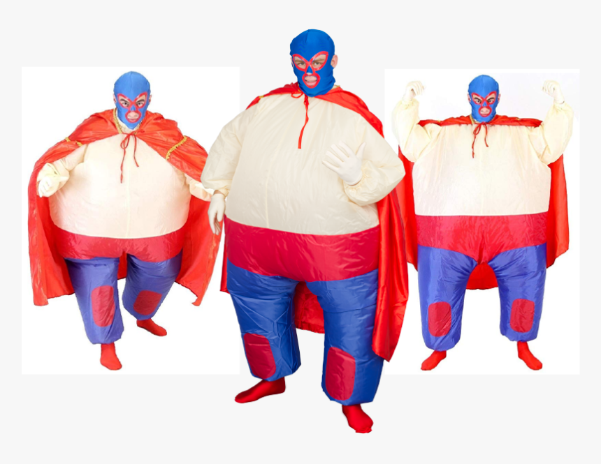 Lucha Libre Mexican Wrestler Chub Suit Adult Costume - Cape, HD Png Download