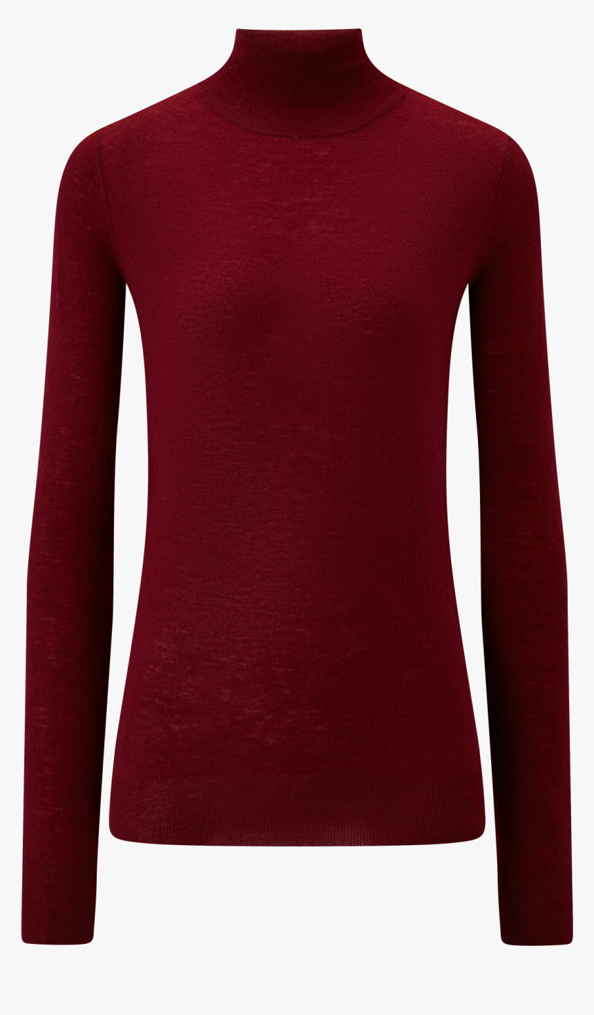 Joseph, High Neck Cashair Knit, In Garnet - Long-sleeved T-shirt, HD Png Download