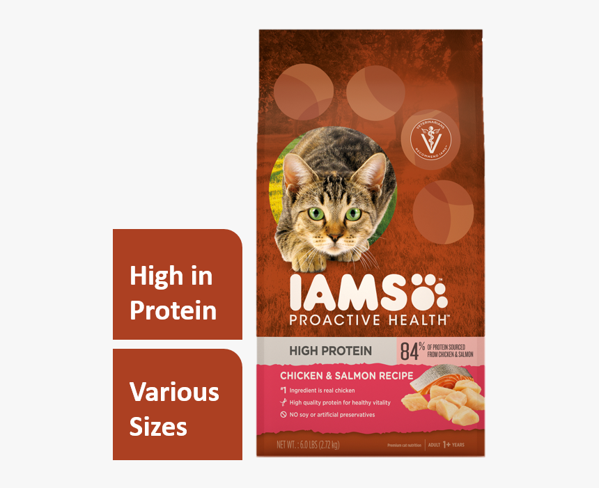 Iams Proactive Health High Protein With Chicken & Salmon - Iams Salmon Cat Food, HD Png Download